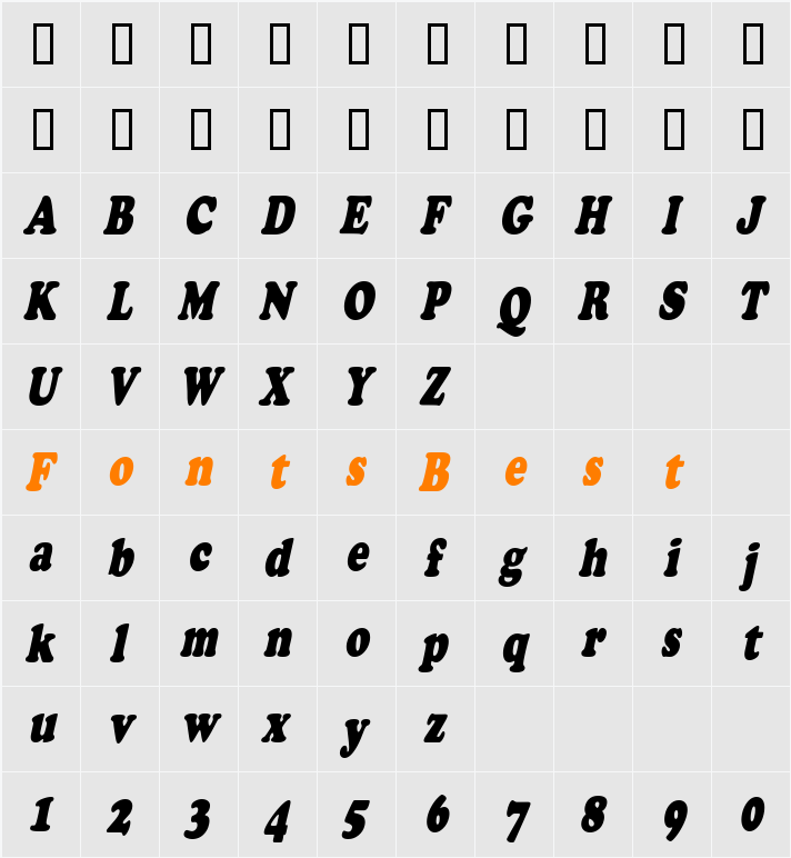 CopperfieldCondensed Character Map