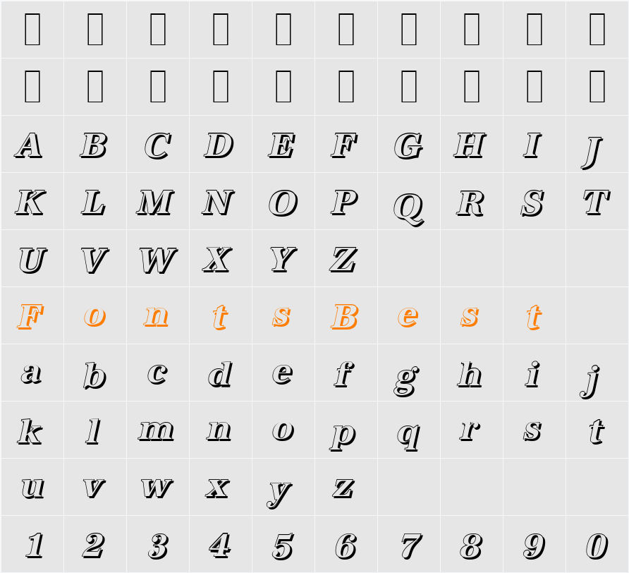 AntiquaSh Character Map