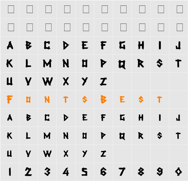 Angles Character Map