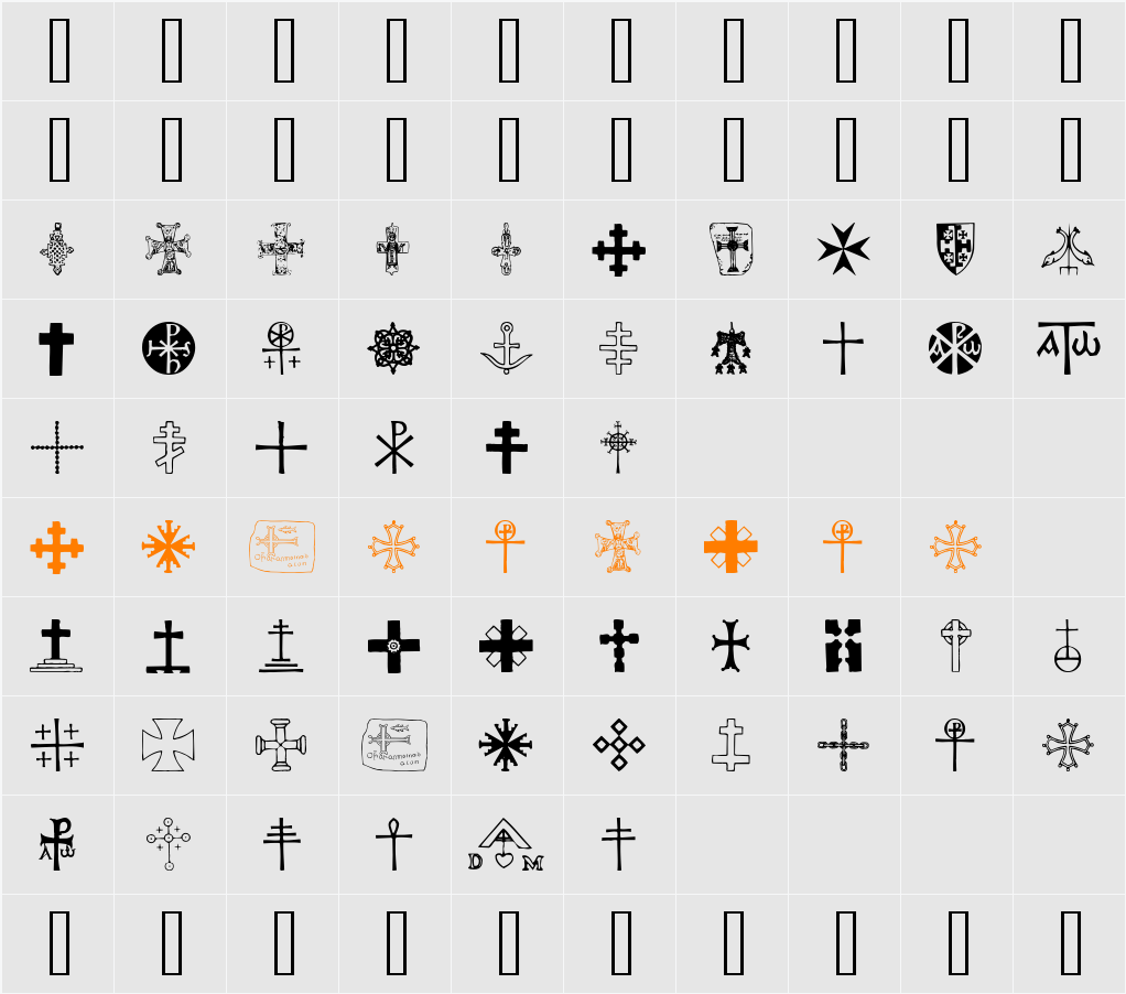 Crosses Character Map