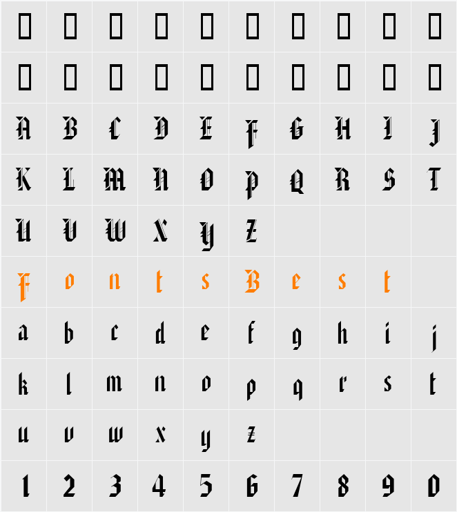 AlaricSSK Character Map