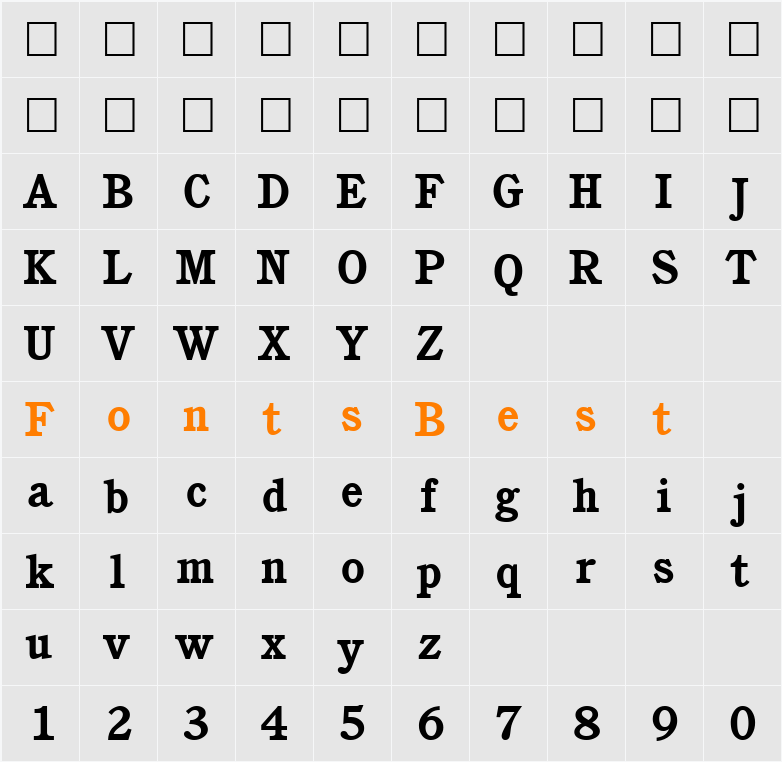 CushingNova Character Map