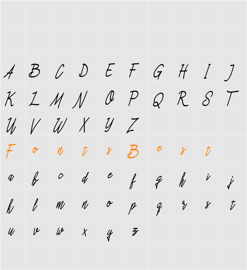 Asfrogas Character Map