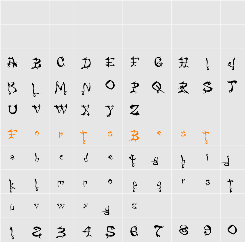 Faelorehn Character Map