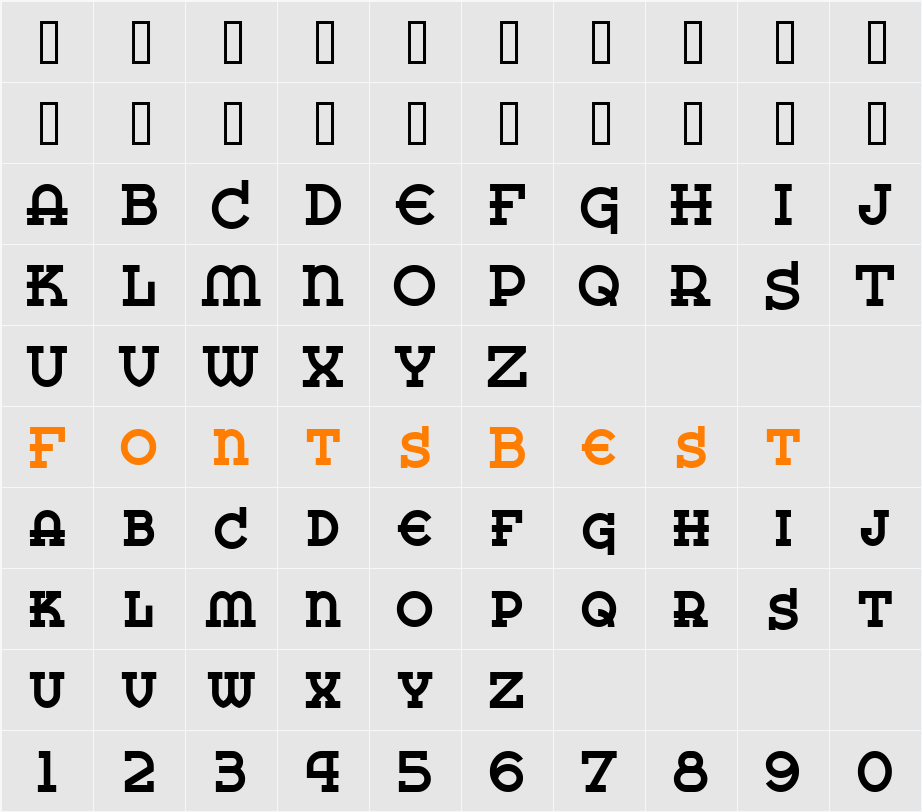 MesaVerdeNF Character Map