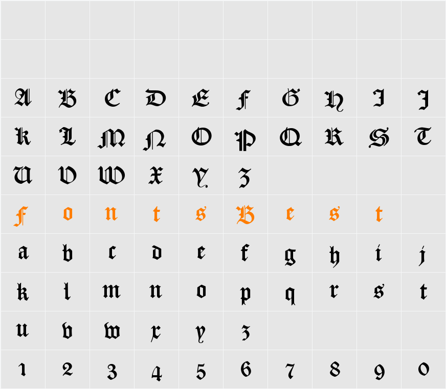 DS CaslonGotischOsF Character Map