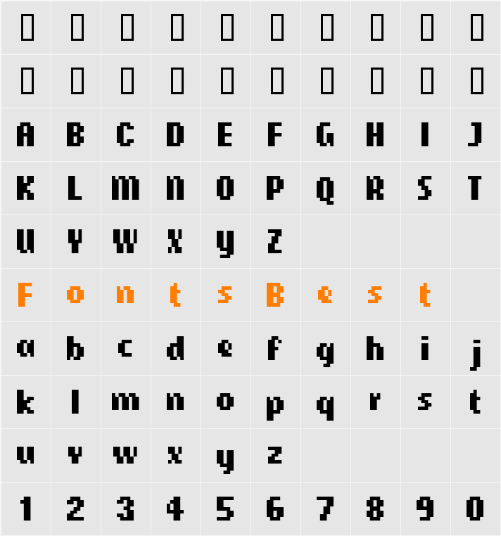 CellularTallBold Character Map