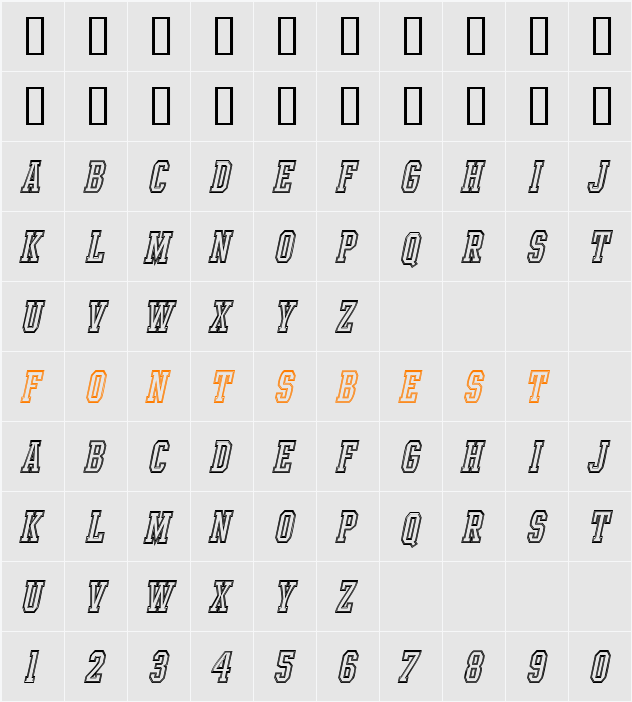 Intramural Contour Italic JL Character Map