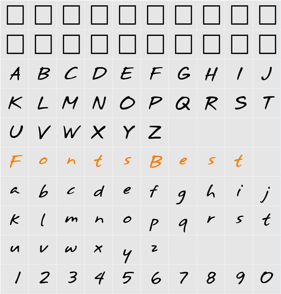 Annifont Character Map