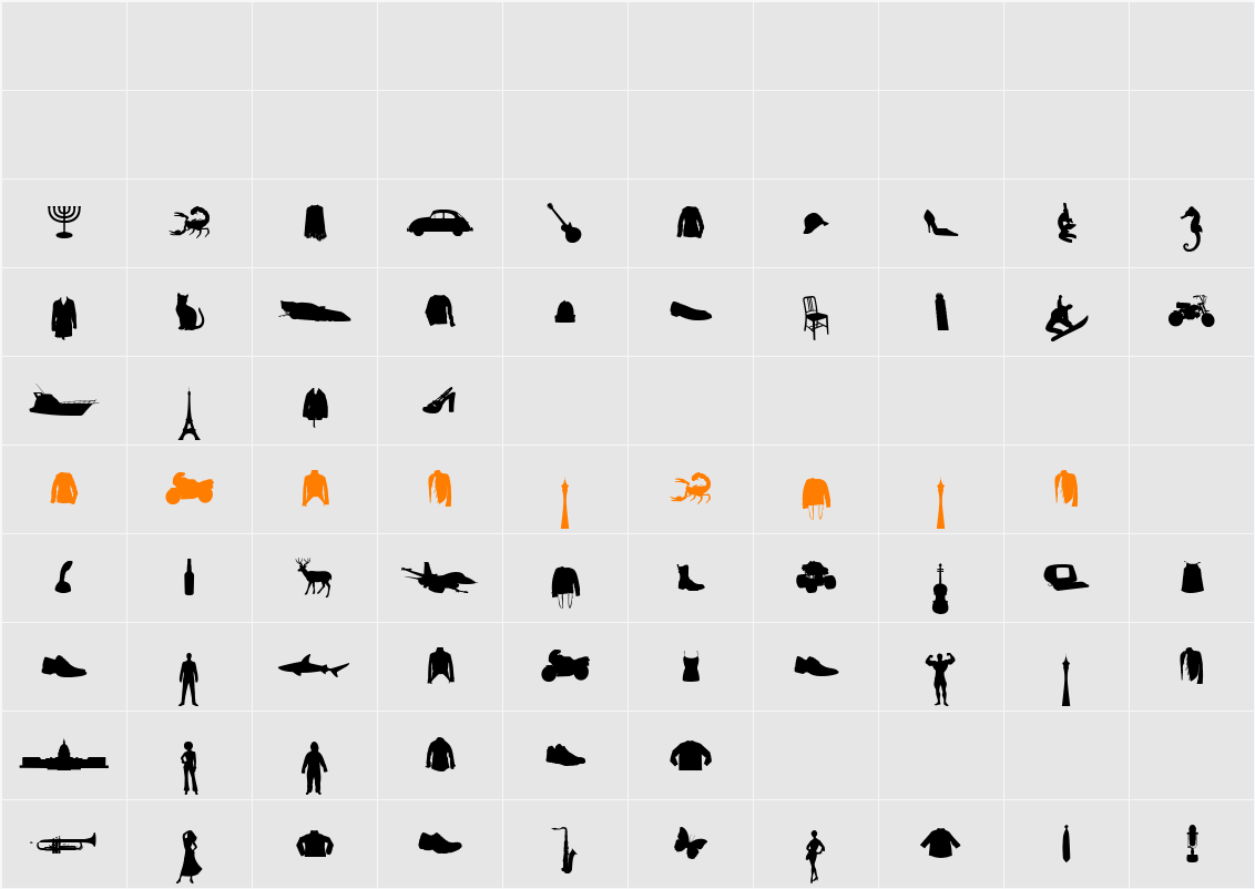 Mixed Silhouettes Free vol 2 Character Map