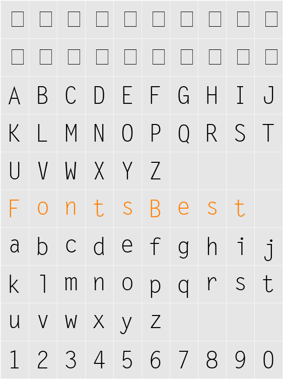 Microfine SSi Character Map