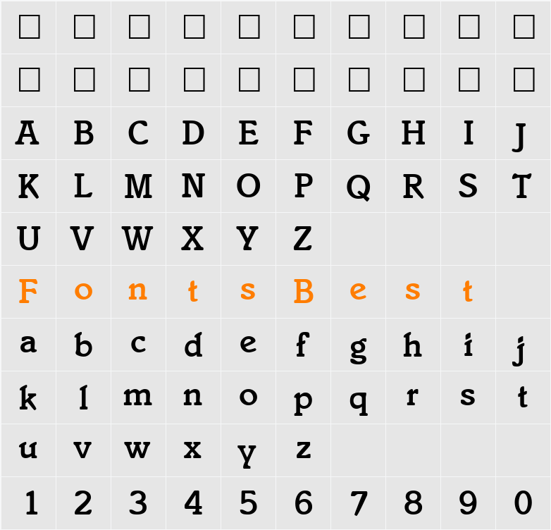 IstriaModern Character Map