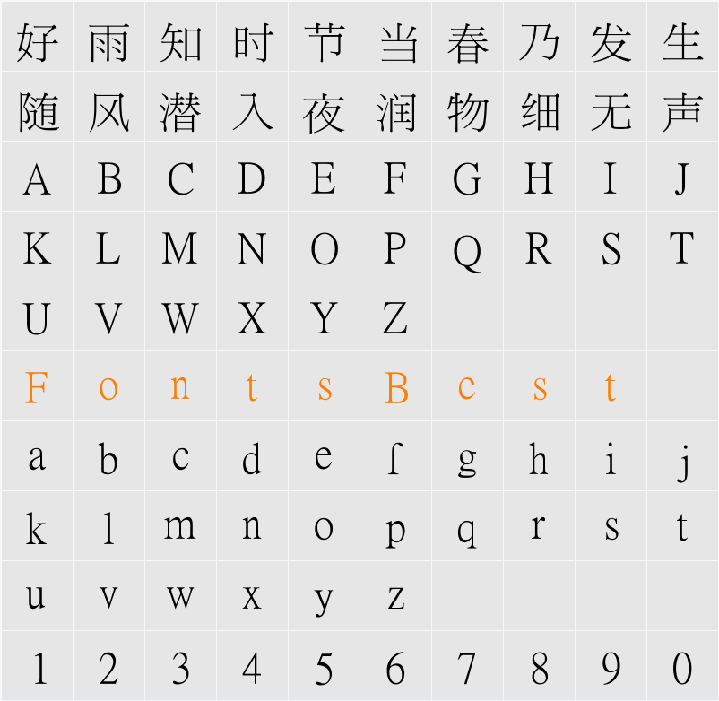 PMingLiU-CN Character Map