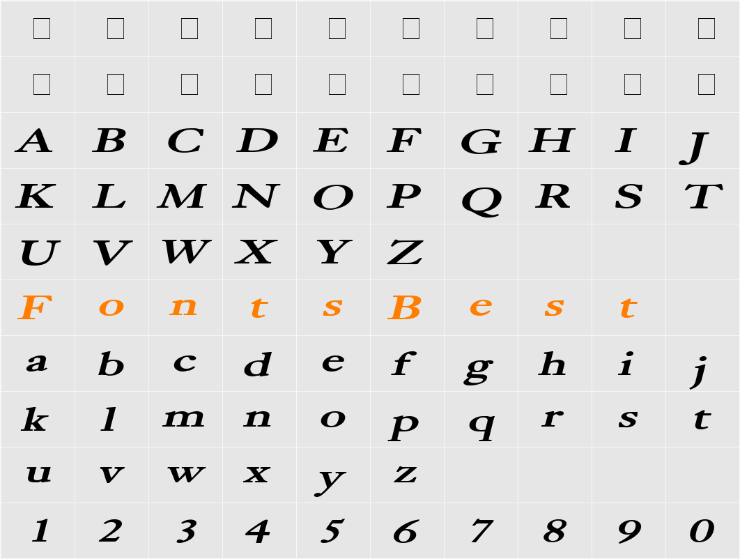 Bliss Extended Character Map