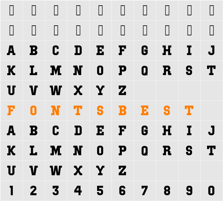 IBM Block Serif Character Map